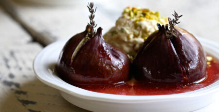 Recipes Baked Figs With Honey Ice Cream - Abetrom - Kalamata